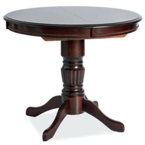 Okrúhly jedálenský stôl rozkladací MARGO, tmavý orech
