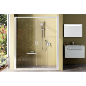 Sprchové dvere Ravak Rapier posuvné 190 cm, sklo číre, biely profil NRDP4190T0