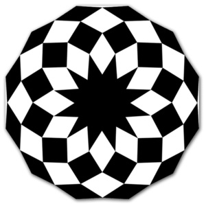 Guľatý vonkajší koberec MARQUIS černá/bílá