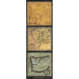 Plagát, Obraz - Pán prsteňov - mapa Stredozeme, (53 x 158 cm)