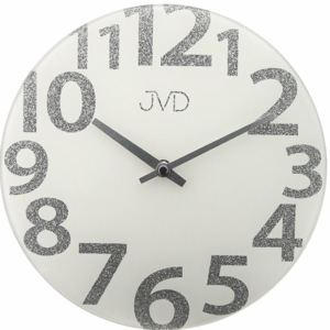 Sklenené dizajnové nástenné hodiny JVD HO138.2, 26cm