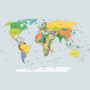 Fototapeta, Tapeta Mapa sveta, (254 x 184 cm)
