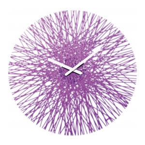 Nástenné hodiny SILK transparentná fialová, 45cm