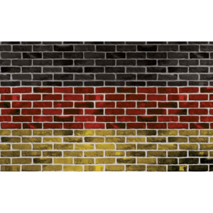 Fototapeta, Tapeta Tehlová stena - Nemecká vlajka, (416 x 254 cm)