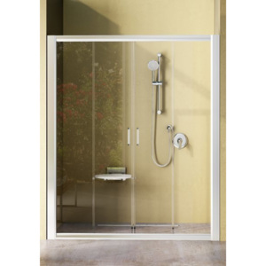 Sprchové dvere Ravak Rapier posuvné 140 cm, sklo číre, satin profil NRDP4140TS