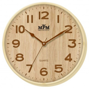 Nástenné hodiny MPM, 2976.51.AC - hnedá svetlá, 30cm