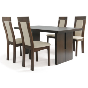 Jedálenský stôl + 4 stoličky T-6541 WAL + BC-3921 WAL