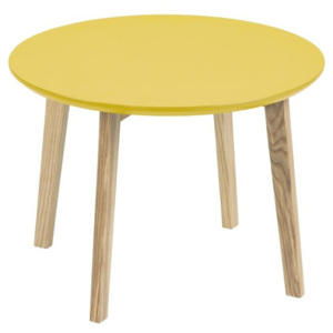 Žltý odkladací stolík Actona Molina, ⌀ 50 cm