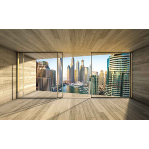 Fototapeta, Tapeta Dubai - Pohľad z okna, (368 x 254 cm)