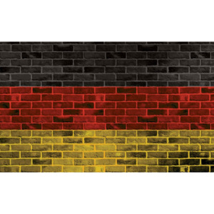 Fototapeta, Tapeta Tehlová stena - Nemecká vlajka, (254 x 184 cm)