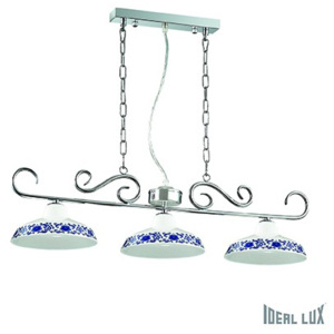 Závesné svietidlo - luster Ideal lux BASSANO 116204 - chróm / biela / modrá