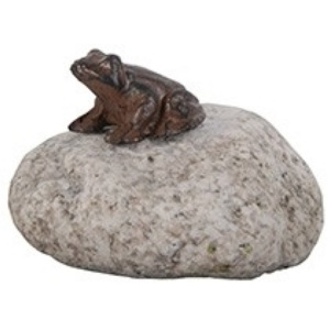 Záhradné dekorácie žaba na kameni