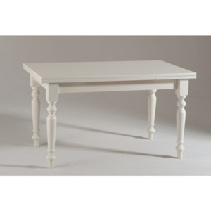 Biely rozkladací drevený jedálenský stôl Castagnetti Pranzo, 140 cm