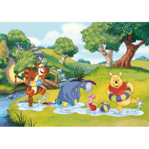 Fototapeta, Tapeta Disney Winnie Pooh Tiger Eeyore Prasiatko, (211 x 90 cm)