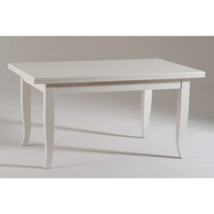 Biely rozkladací drevený jedálenský stôl Castagnetti Piatto, 160 cm