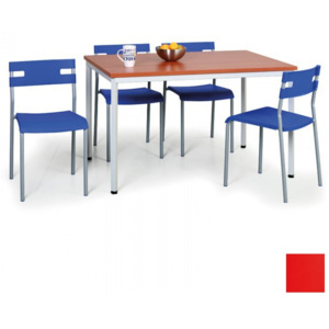 Zostava stôl + 4 stoličky červené ZADARMO