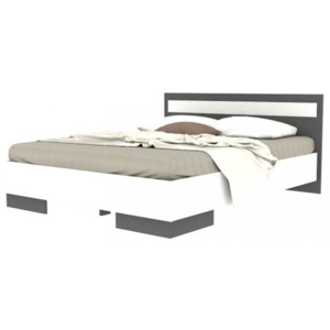 TEMPO KONDELA GREYLINE 160 manželská posteľ - biela / grafit