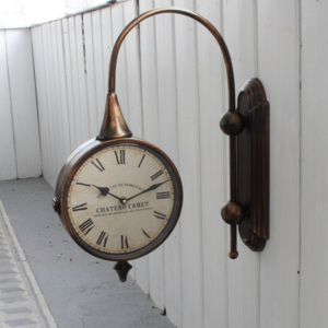Starodávne obojstranné hodiny CHATEAU CANET 24 cm