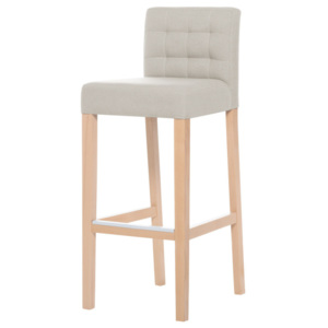 Krémová barová stolička s hnedými nohami Ted Lapidus Maison Jasmin