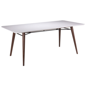 Biely jedálenský stôl s nohami z tmavého dreva kaučukovníka sømcasa Irina, 180 x 90 cm