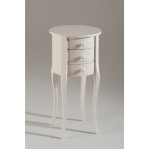 Biely drevený stolík s 3 zásuvkami Castagnetti Corinne
