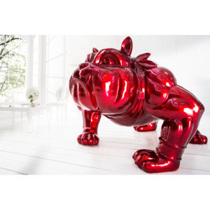 Dekorácia Bulldogge 150cm červená