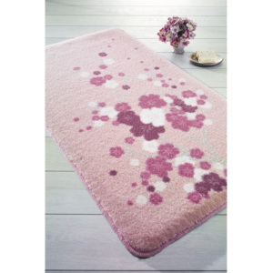 Ružová predložka do kúpeľne Confetti Bathmats Spray, 80 x 140 cm
