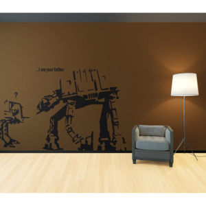 GLIX Banksy "I am your father" - samolepka na zeď Čierna 100 x 80 cm
