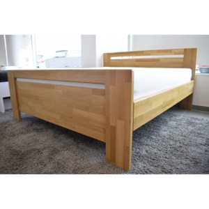 Oak´s Dubová postel Skanderborg dub cink, přírodní moření, vodní lak - 160x200 cm