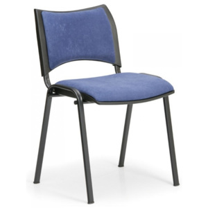 Konferenčná stolička SMART - čierne nohy bez podpierok rúk modrá