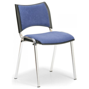 Konferenčná stolička SMART - chrómované nohy modrá