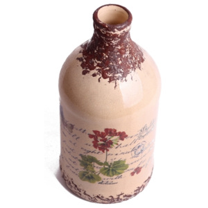 Keramická váza krémová 21x9cm