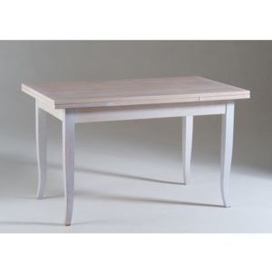 Biely drevený rozkladací jedálenský stôl Castagnetti Justine, 120 x 80 cm