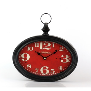Nástenné hodiny s červeným ciferníkom 28x27cm
