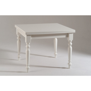 Biely rozkladací drevený jedálenský stôl Castagnetti Pranzo, 100 cm