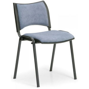 Konferenčná stolička SMART - čierne nohy bez podpierok rúk modrá