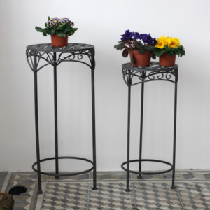 Okrúhle stolíky na kvety 74 a 65cm - 2 kusy