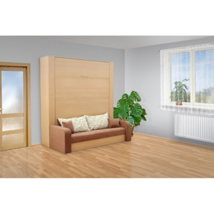 Sklápacia posteľ s pohovkou VS 1059P . 200x140 lamino: bílá, nosnost postele: standardní nosnost
