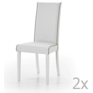 Sada 2 bielych drevených stoličiek Castagnetti Ecco