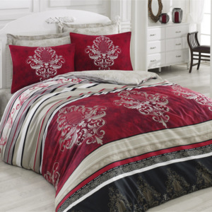 Obliečky s plachtou na dvojlôžko Azra Claret Red, 200 × 220 cm