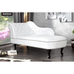 Leňoška Chesterfield biela