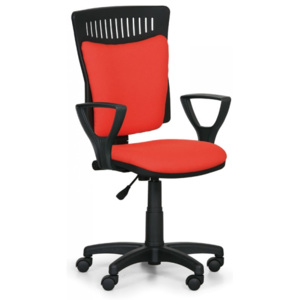 Kancelárska stolička Balis s podrúčkami červená