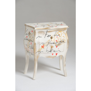 Biely drevený nočný stolík s 2 zásuvkami Castagnetti Renoir
