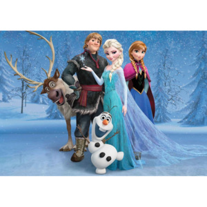 Fototapeta, Tapeta Disney Frozen Elsa - Anna Olaf Sven, (254 x 184 cm)