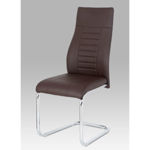 Jedálenská stolička HC-955 BR hnedá koženka / chróm Autronic