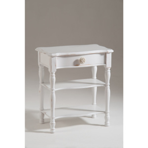 Biely drevený nočný stolík so zásuvkou Castagnetti Idee