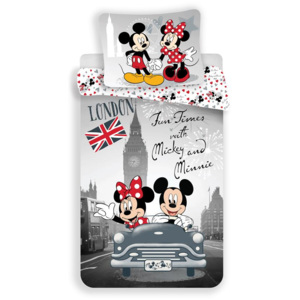 Jerry Fabrics Obliečky Licenčné Mickey a Minnie in London 140 x 200