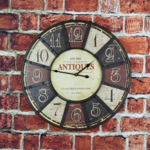 Nástenné hodiny kovové s obručou Antiques 58cm