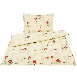 Goldea krepová posteľná bielizeň z mäkčené 100% bavlny - vzor 426 tulipány 140 x 200 a 90 x 70 cm