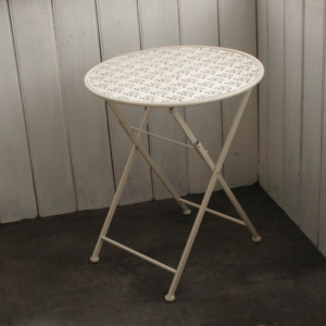Záhradný stôl kovový biely 60cm